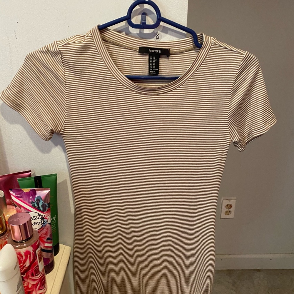 olive green and white striped mini dress